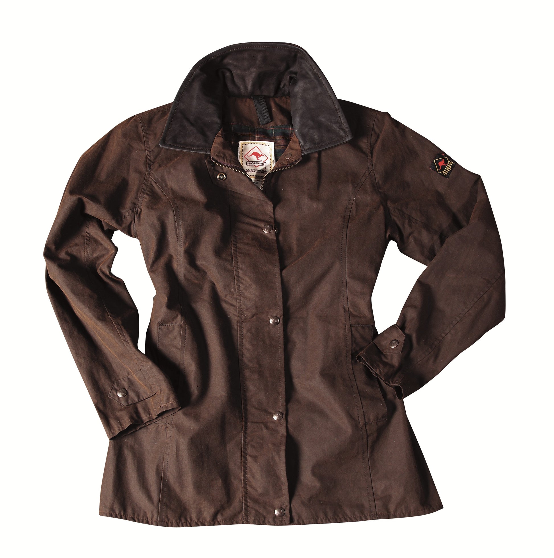 scippis damesjas avalon – getailleerde oilskin jas met zijslit