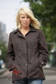 scippis damesjas avalon – getailleerde oilskin jas met zijslit