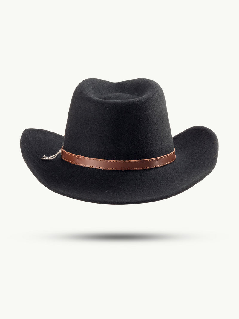 scippis smokey hoed – waterafstotende westernhoed van 100% wolvilt met leren hoedenband