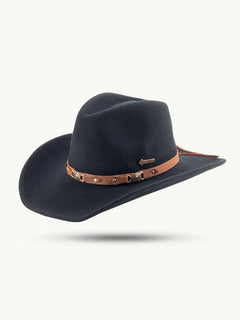 scippis western bandit – 100% wollen hoed met leren band