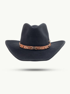 scippis western bandit – 100% wollen hoed met leren band