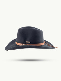 scippis western bandit – 100% wollen hoed met leren band
