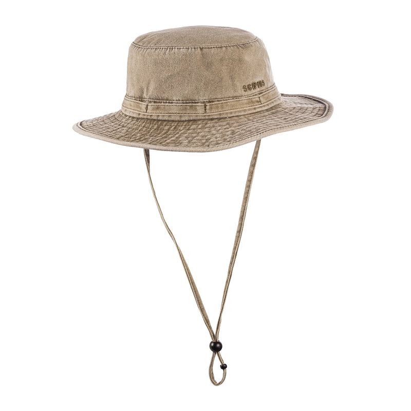 scippis axford hoed – robuuste canvas hoed met kinband – perfect voor avontuurlijke uitstapjes