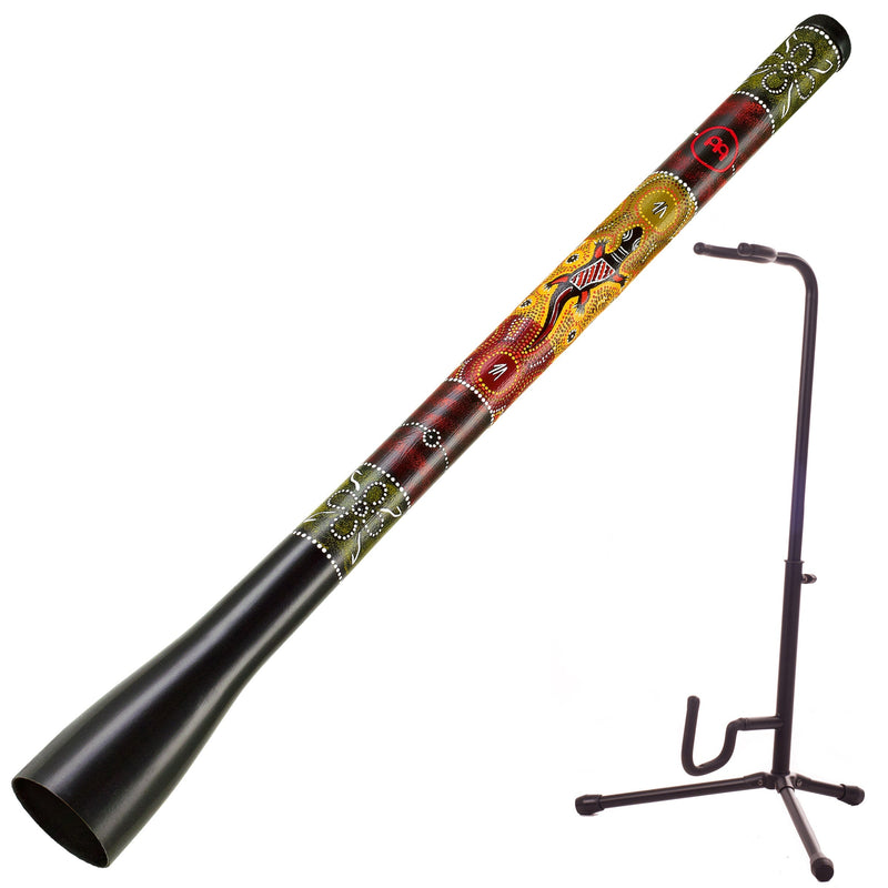 meinl slide didgeridoo tsddg1-bk – telescopische didgeridoo met standaard