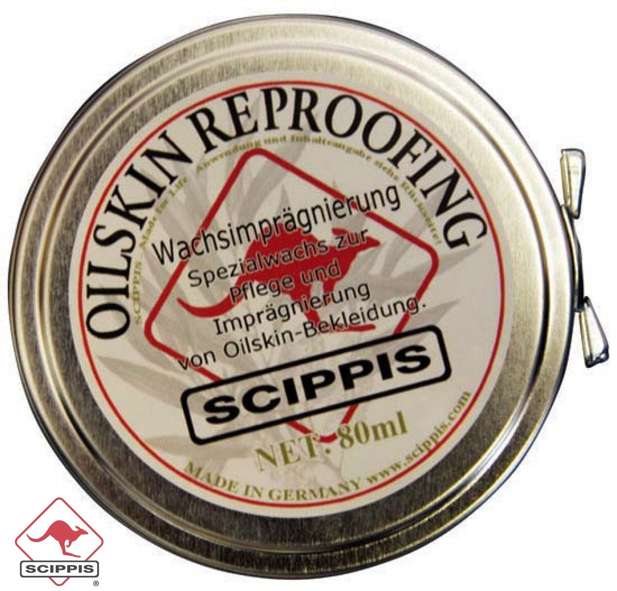 scippis oilskin-wax 80ml – compacte wax voor onderhoud van outdoor kleding