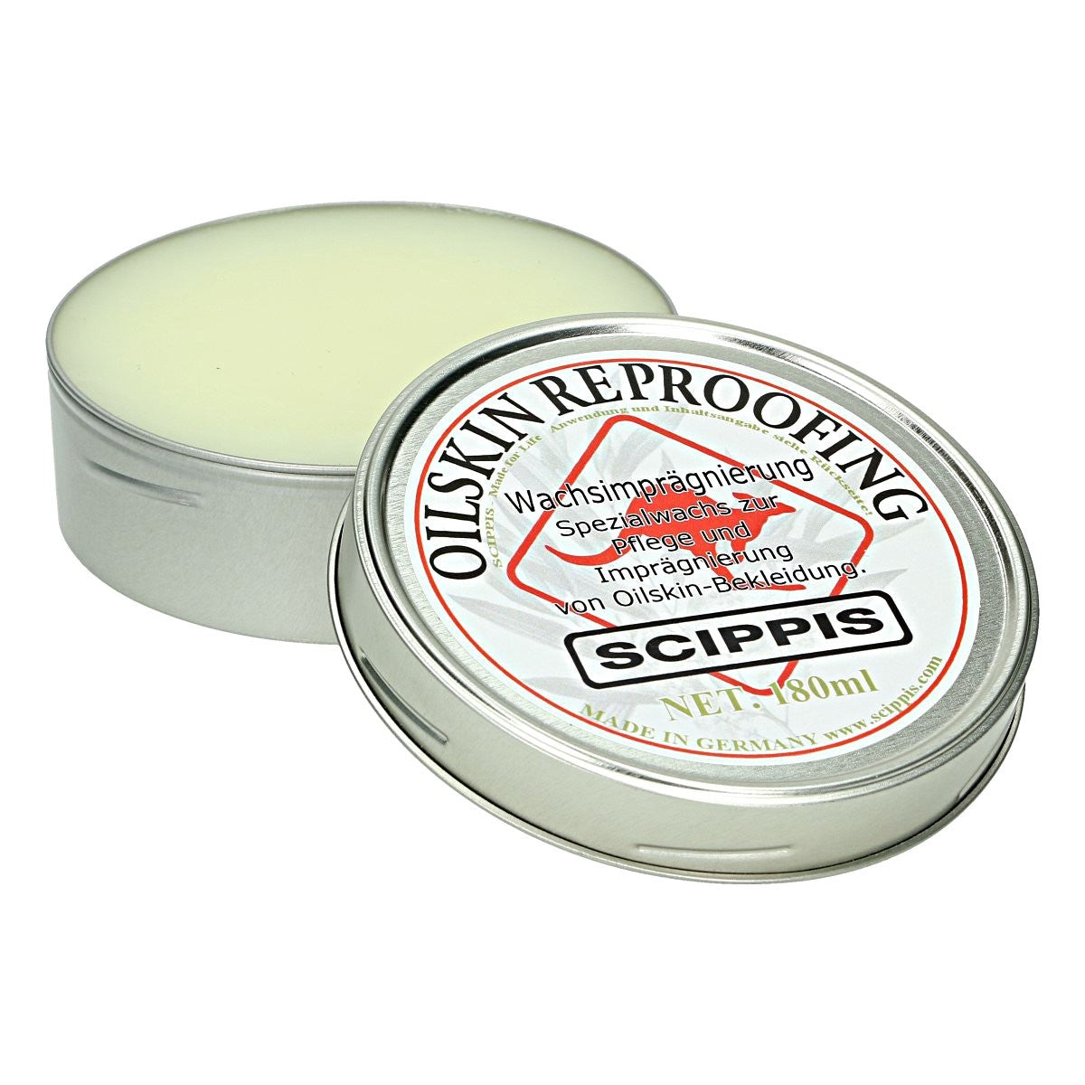 scippis oilskin-wax 180ml – bescherming voor waxjassen en -hoeden