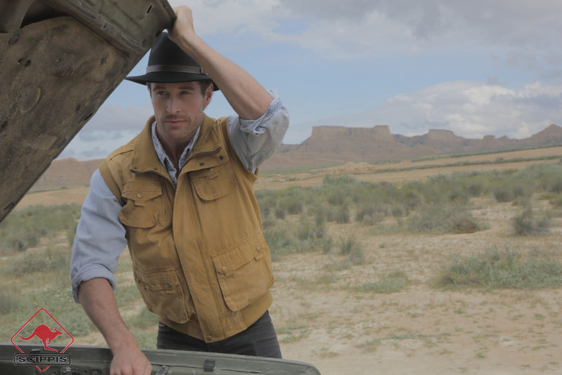 scippis ribbon vest – canvas bodywarmer