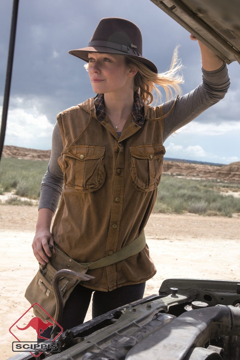 scippis cairns vest – lichtgewicht canvas bodywarmer met capuchon