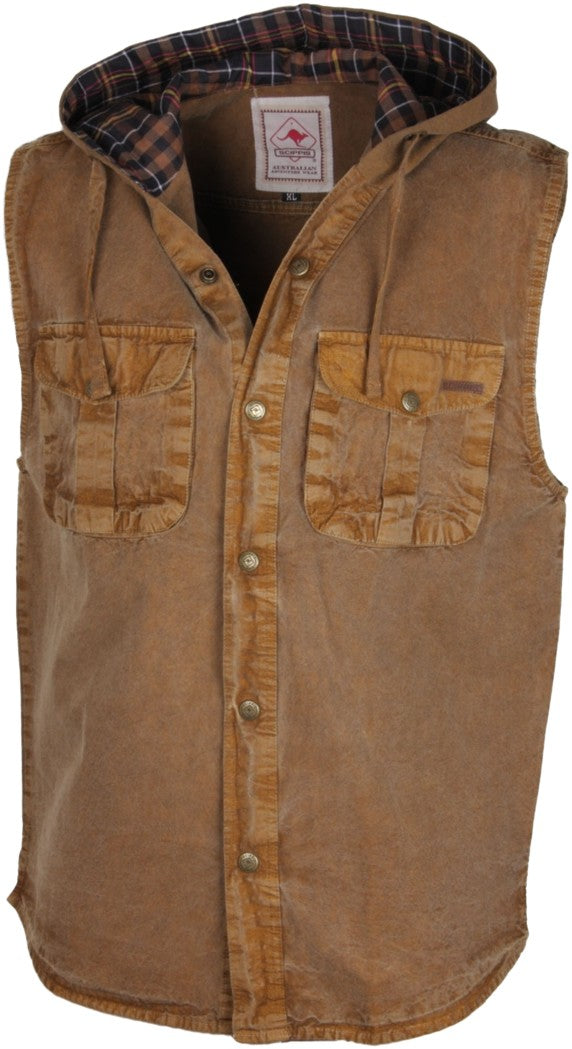 scippis cairns vest – lichtgewicht canvas bodywarmer met capuchon