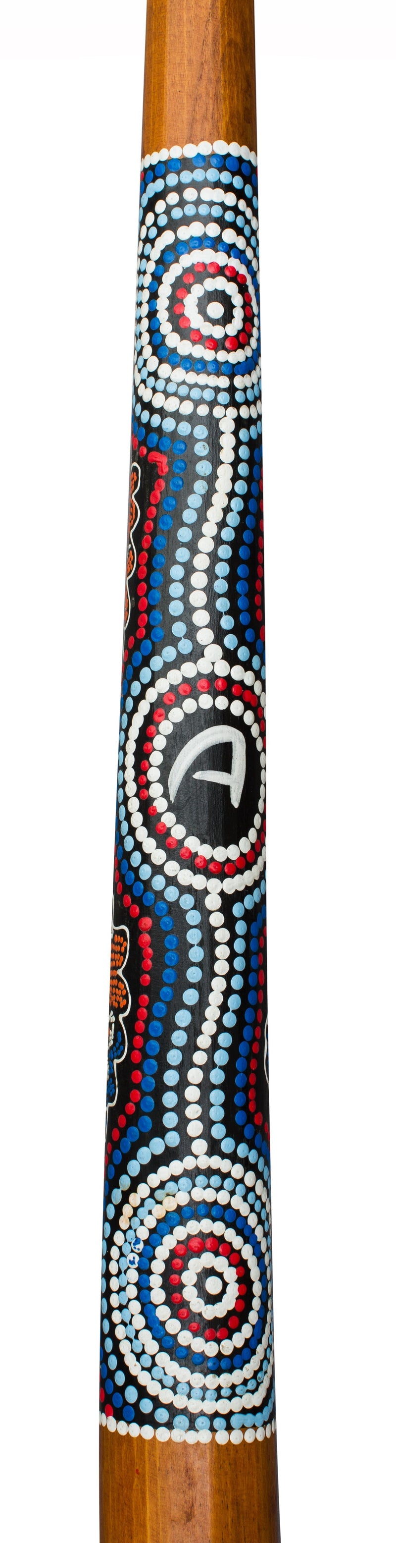 didgeridoo 130cm - teakhout met aboriginalpaintings - didgeridoo voor beginners