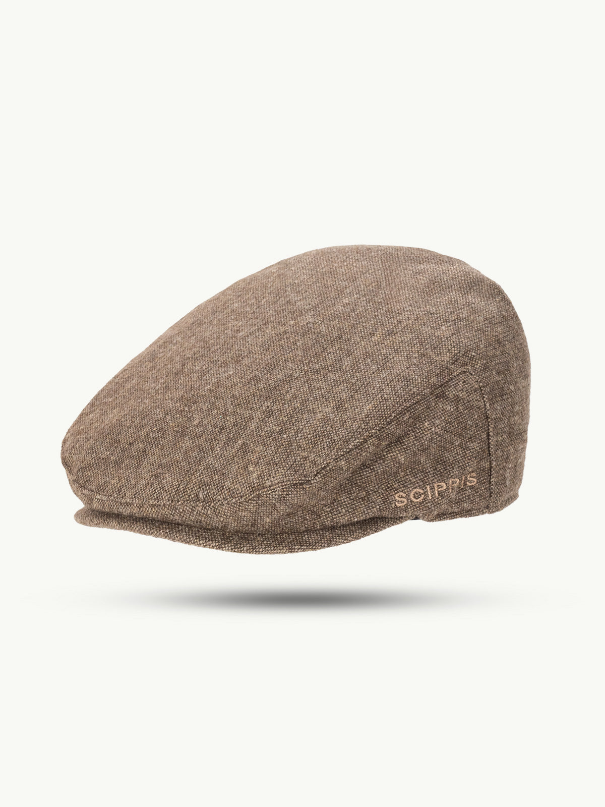 scippis cap – donegal – klassieke flatcap in bruin melange – wol-polyester mix voor stijl & comfort