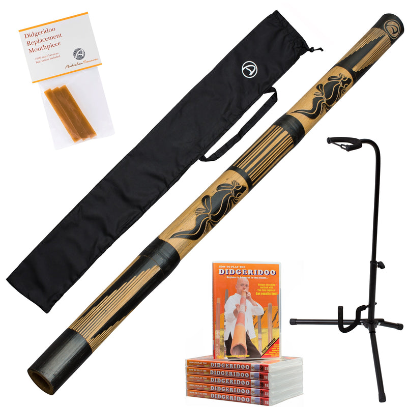 didgeridoo 120cm inclusief bijenwas - dvd - bag - didgeridoostandaard