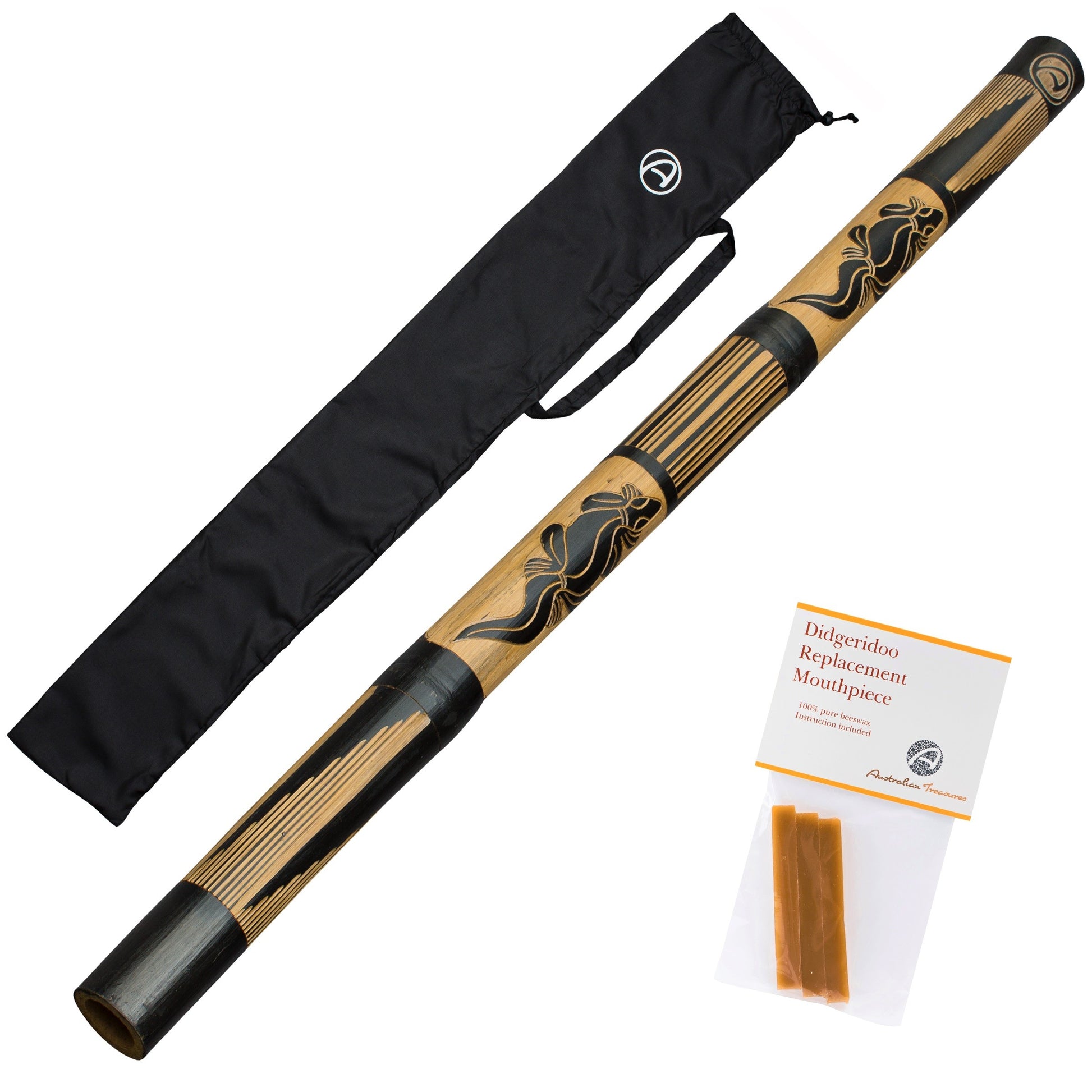 didgeridoo “carved” – 120cm inclusief tas en bijenwas