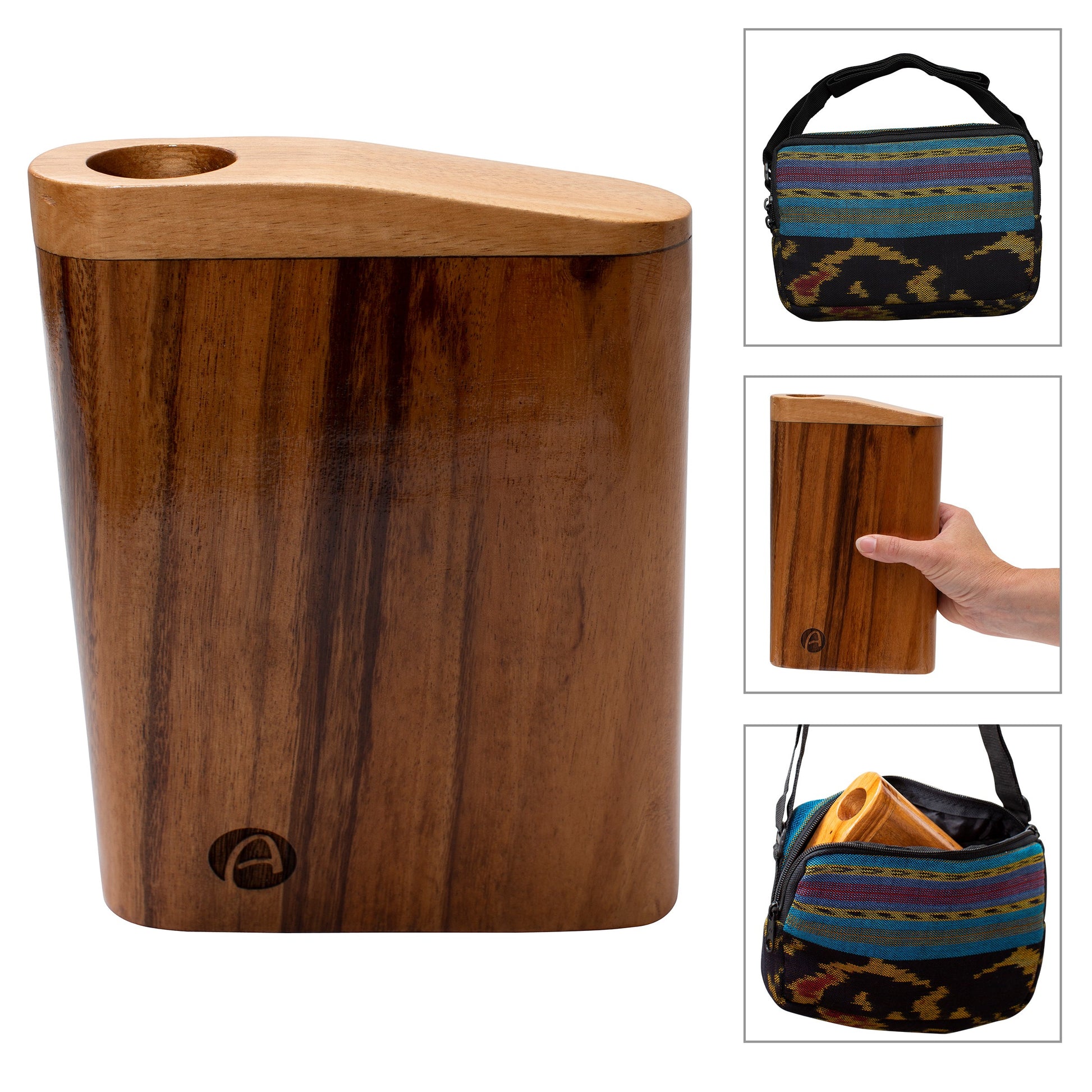 reis-didgeridoo 21cm – compact model met krachtig geluid inclusief ikat tas