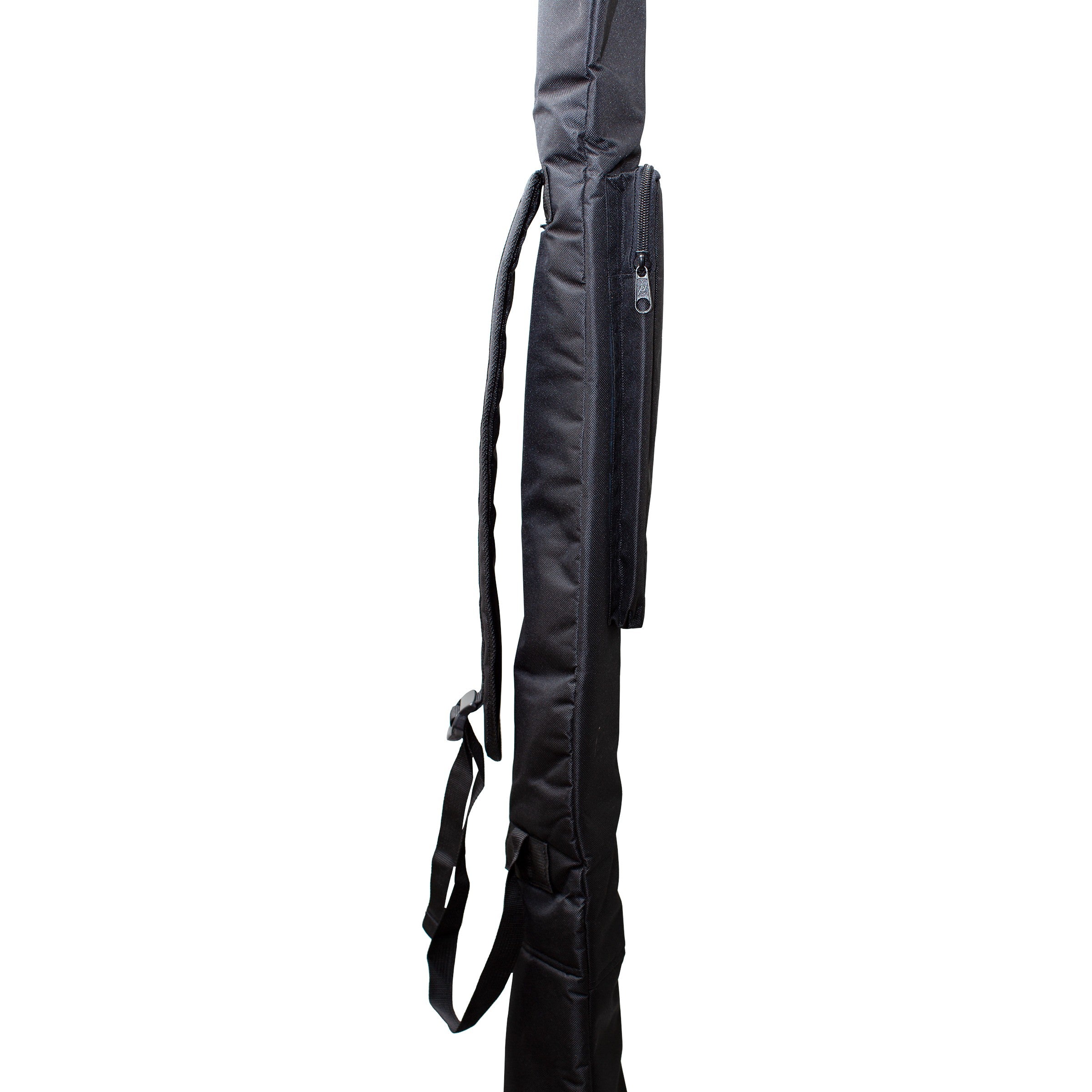 didgeridootas 180cm - gevoerde nylon didgeridoobag - zwart - bell ø 19cm  - opbergvak