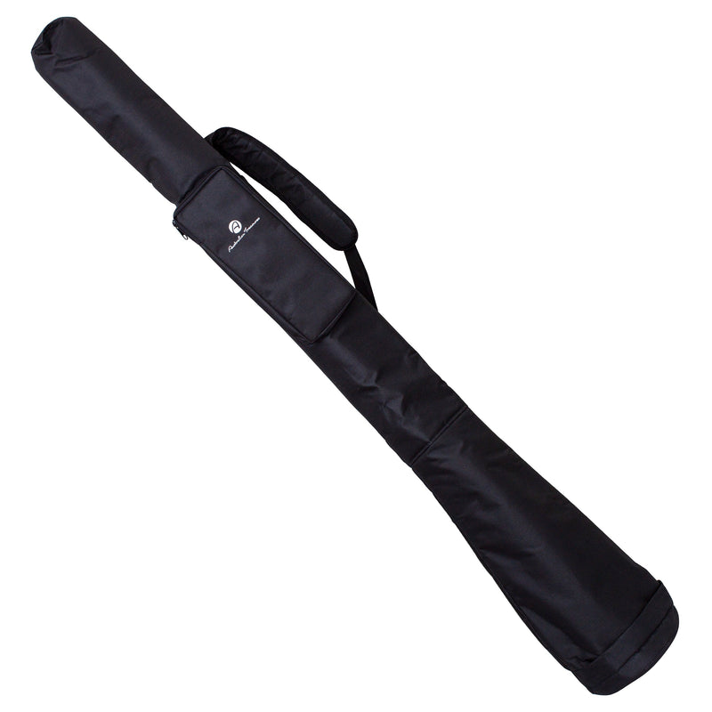 didgeridootas 180cm - gevoerde nylon didgeridoobag - zwart - bell ø 19cm  - opbergvak