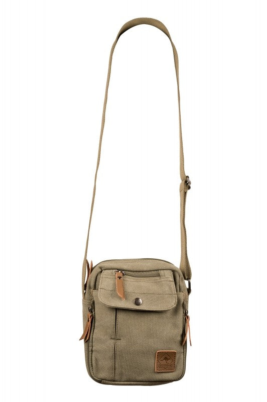 scippis port arthur tas – robuuste canvas schoudertas met lederen accenten