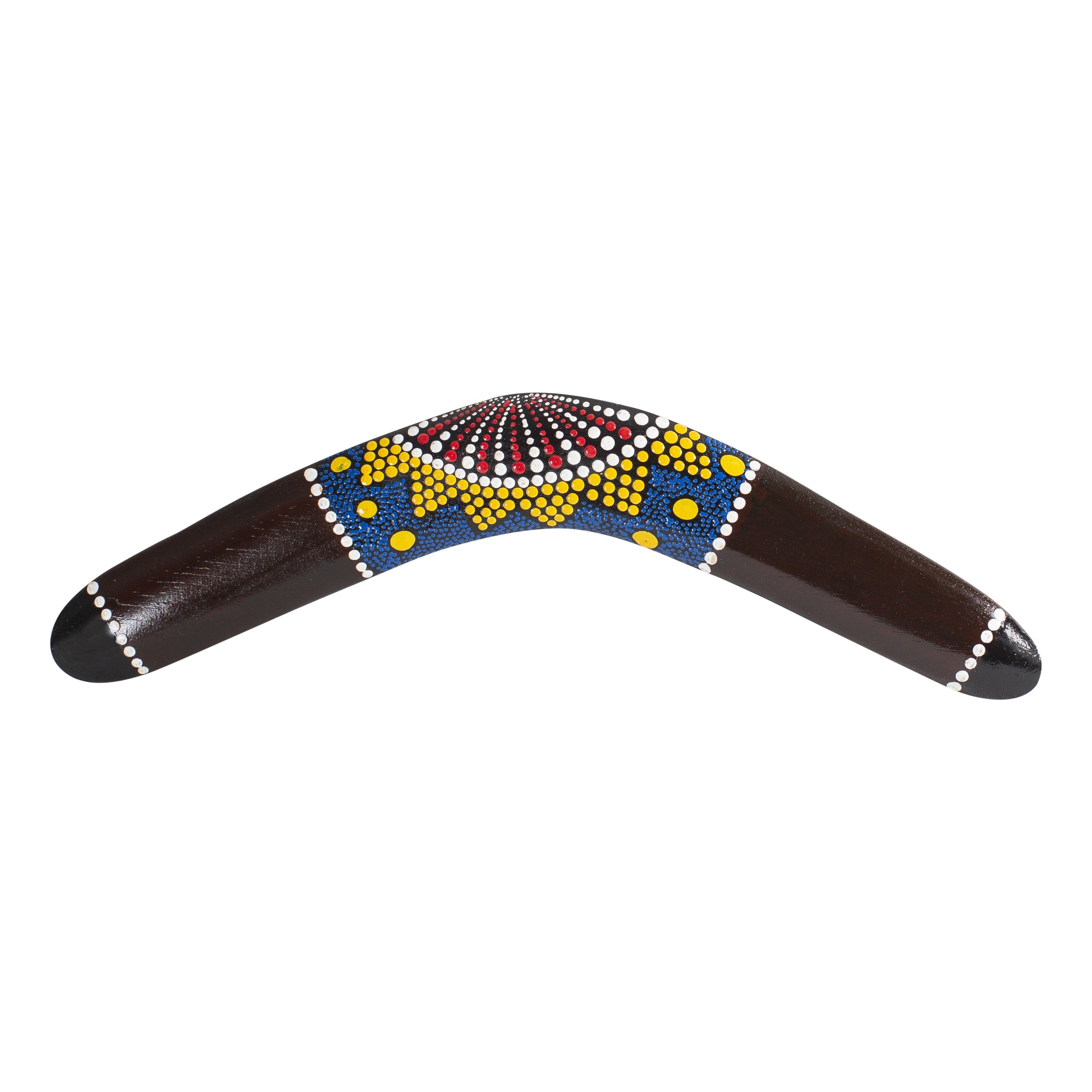 at ''dreamtime'' pakket: houten didgeridoo 130cm - draagtas - houten boemerang 40cm - rainstick/ shaker 20cm
