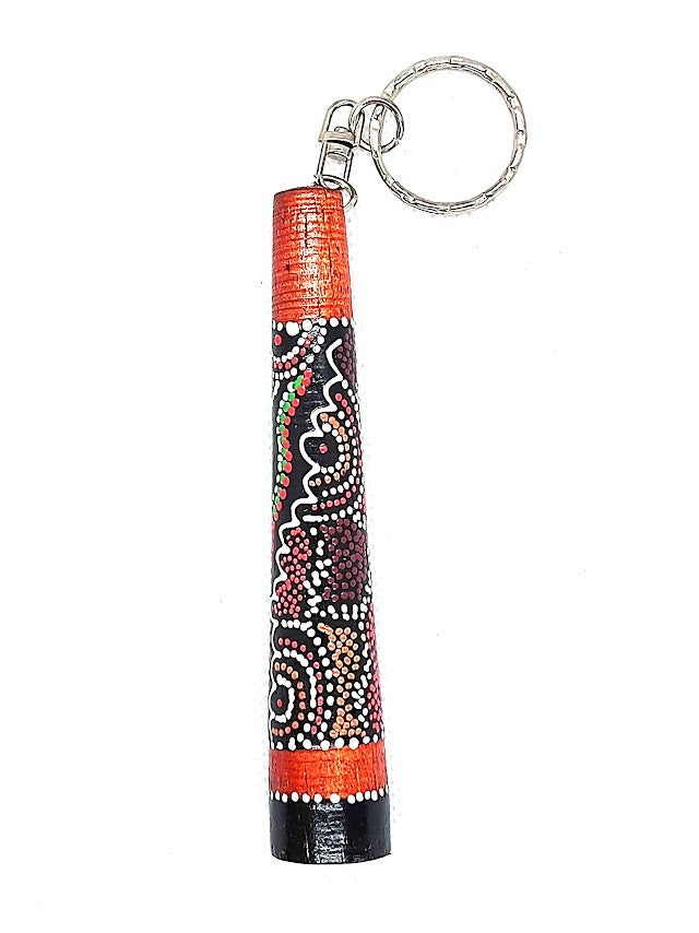 didgeridoo sleutelhanger - lengte 10cm - beschilderd