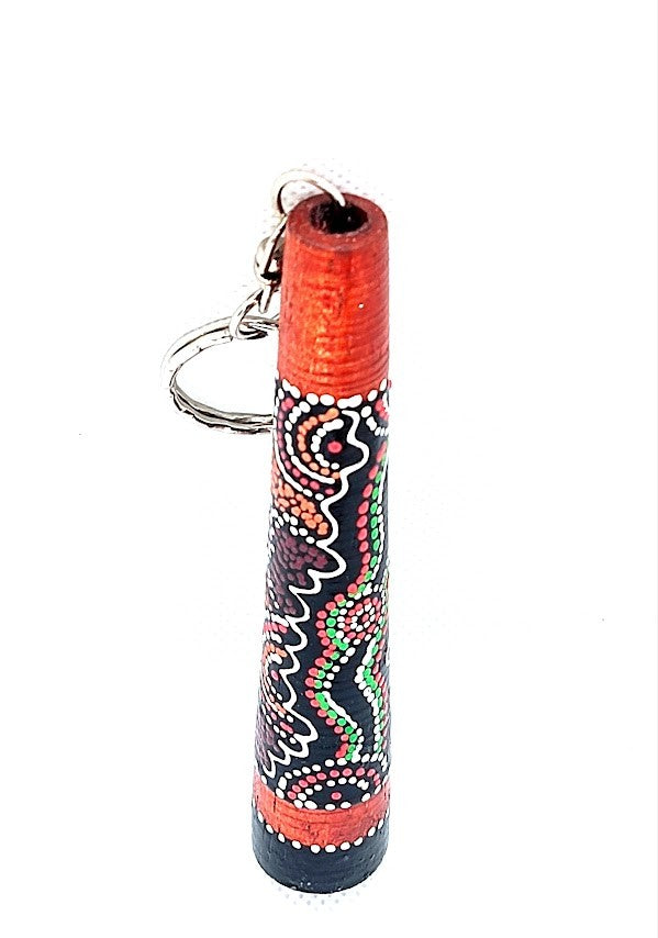 didgeridoo sleutelhanger - lengte 10cm - beschilderd
