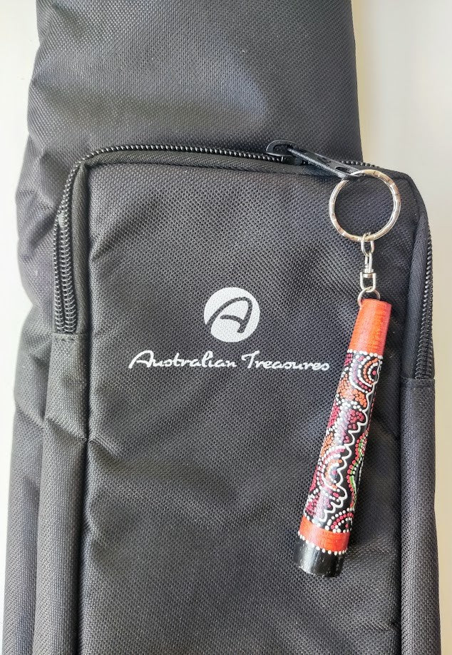 didgeridoo sleutelhanger - lengte 10cm - beschilderd