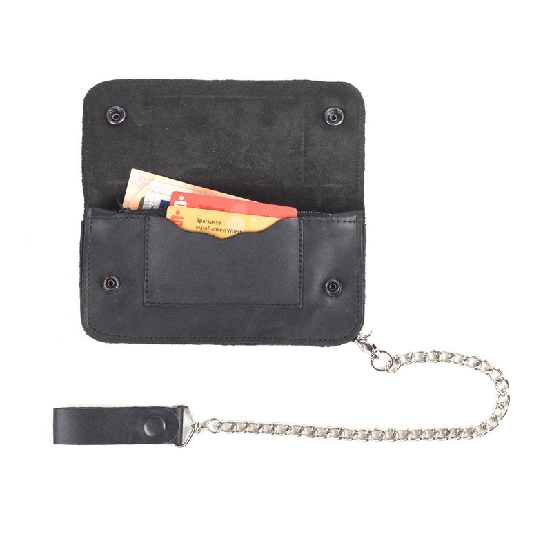 scippis portemonnee – blackburne wallet – zwarte leren portemonnee met ketting – stoer & functioneel