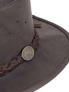 scippis hoed – talaroo – klassieke outback hoed van fijn gestructureerd leer – opvouwbaar & comfortabel