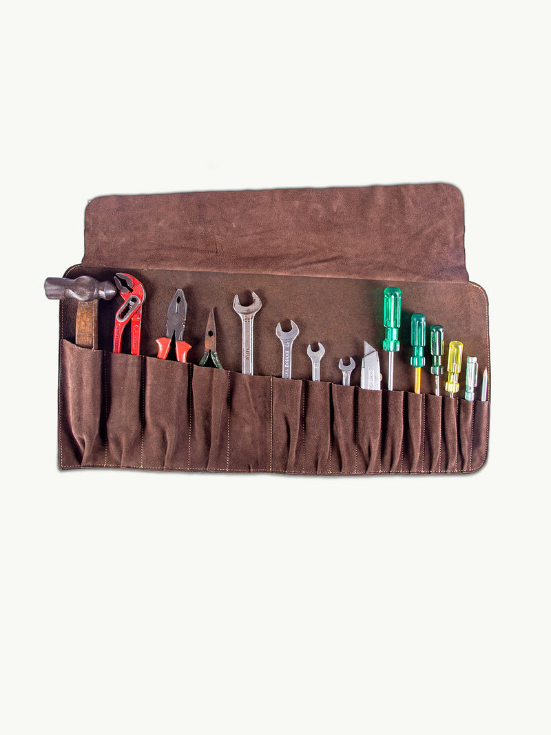 Opgerolde tool roll – compact en klassiek vormgegeven