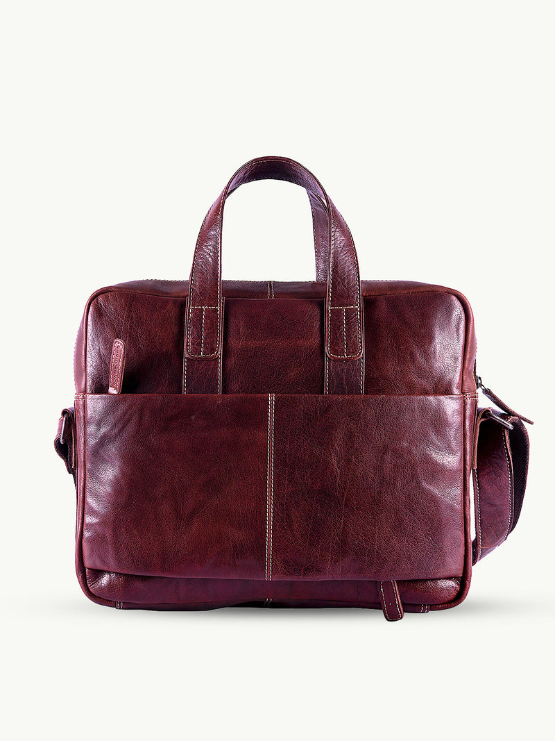 alpenleder alpsee messenger bag – luxe leren aktetas met laptopvak en organizer