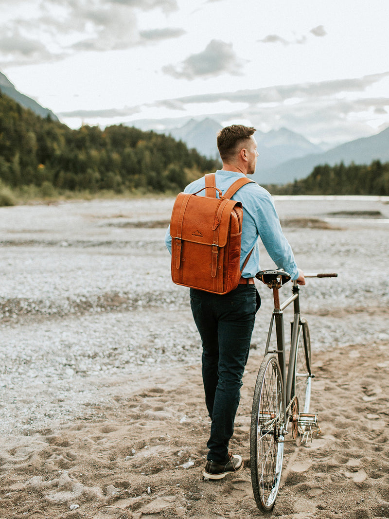 scippis bozen rugzak – compacte canvas rugtas met leren accenten