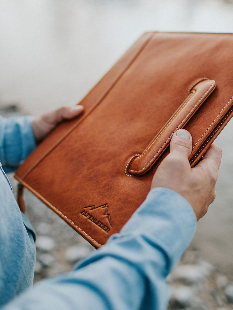 scippis meeting documententas – professionele leren aktetas met organizer en handvat