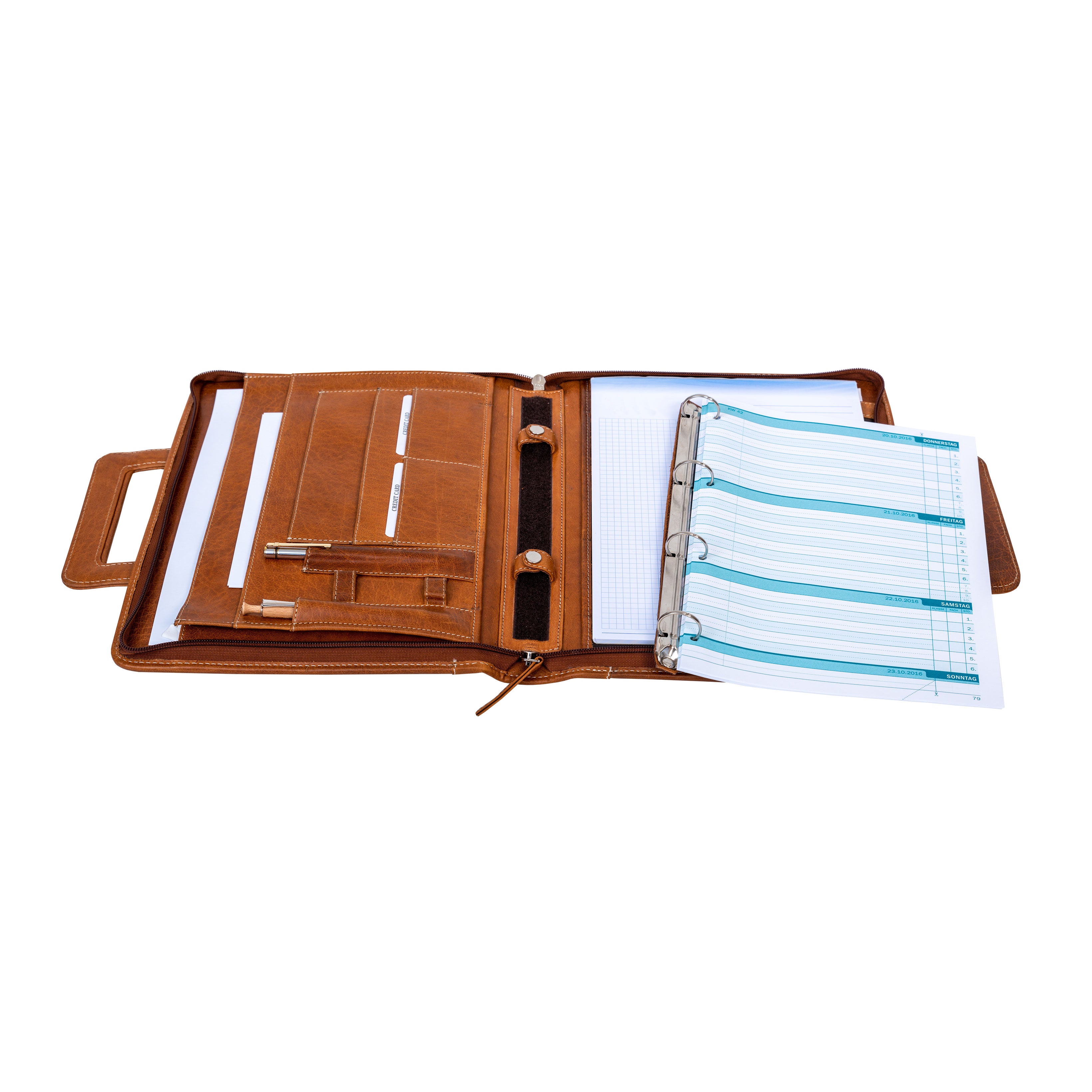 scippis meeting documententas – professionele leren aktetas met organizer en handvat