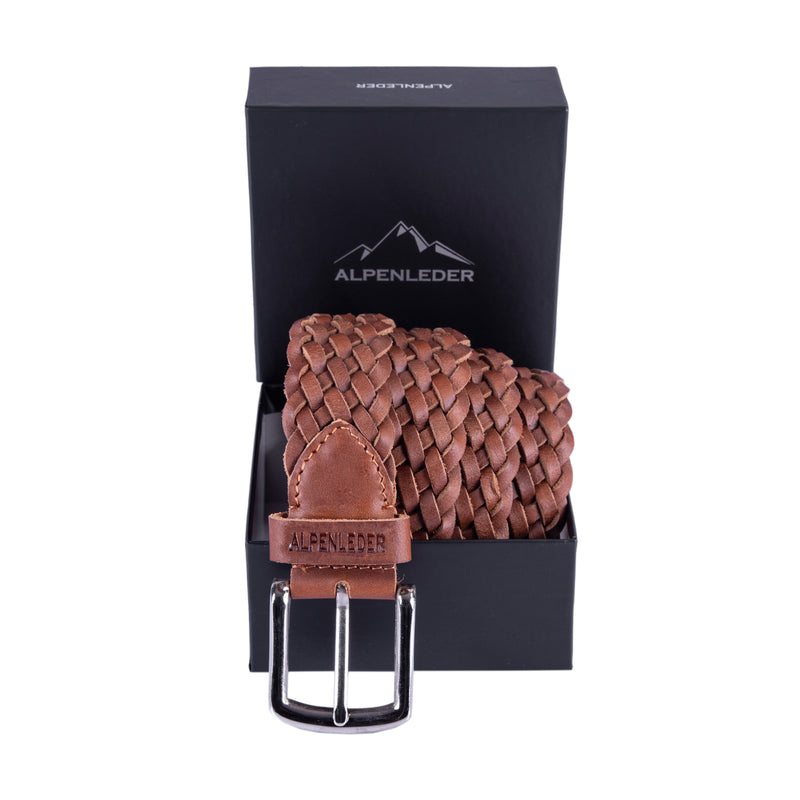 scippis belt flechtwerk – gevlochten leren riem met gesp in vintage stijl