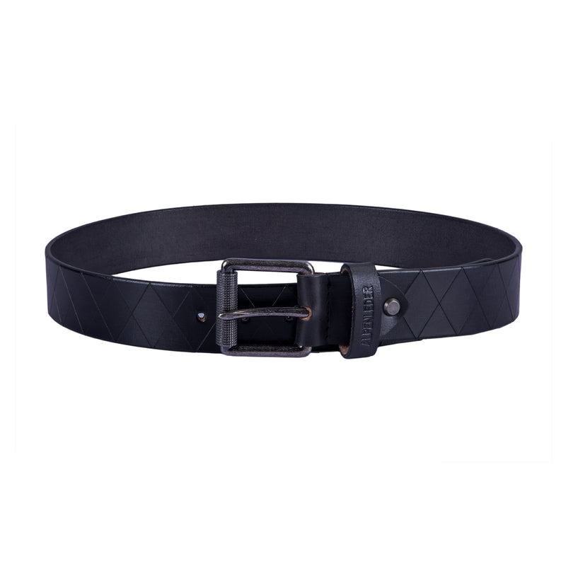 scippis belt raute – leren riem met ingeperst diamantpatroon en gesp