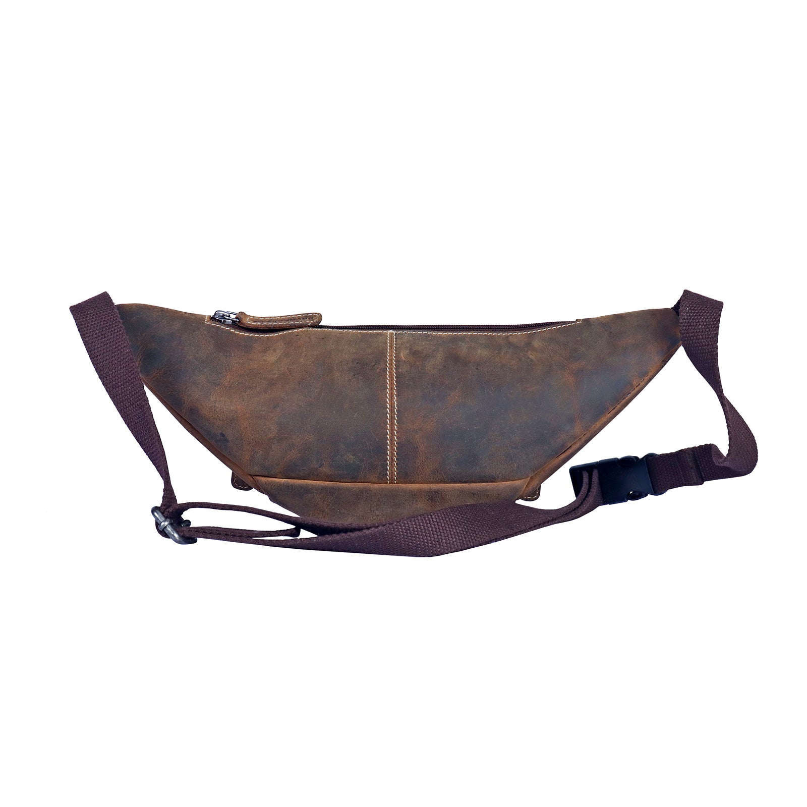 scippis belt bag genf – vintage leren heuptas met meerdere ritsvakken