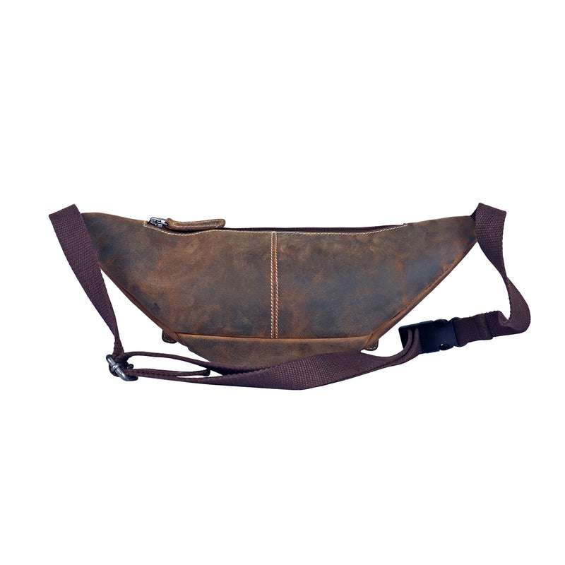 scippis belt bag genf – vintage leren heuptas met meerdere ritsvakken