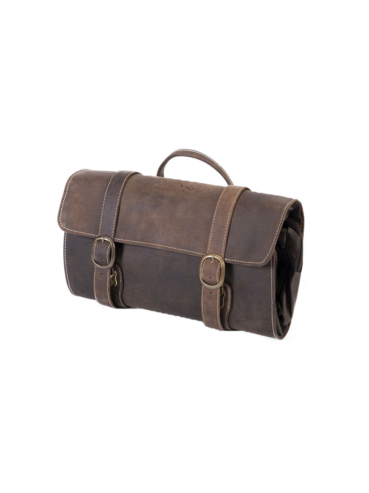 alpenleder vanity bag chicago – luxe toilettas van geolied nubuckleer