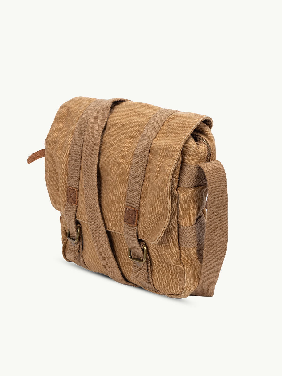 scippis metro bag – stevige canvas schoudertas met leren accenten