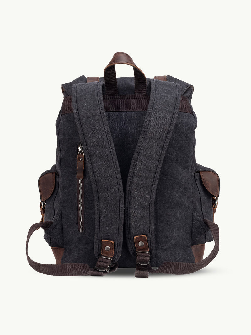 scippis wanderlust rugzak – outdoor rugzak van canvas en leer