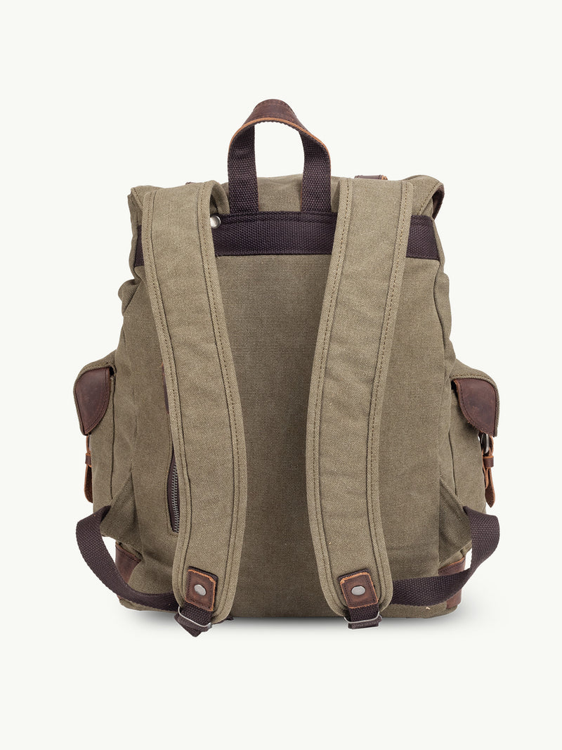 scippis wanderlust rugzak – outdoor rugzak van canvas en leer