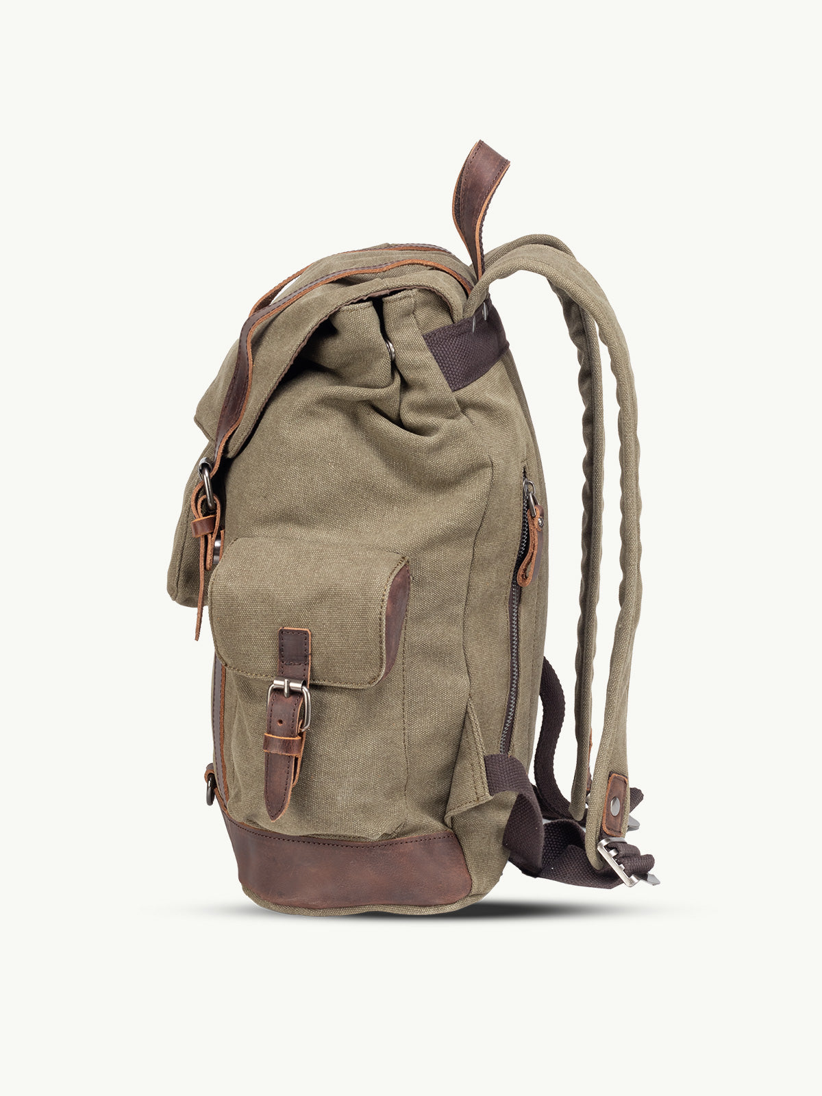 scippis wanderlust rugzak – outdoor rugzak van canvas en leer