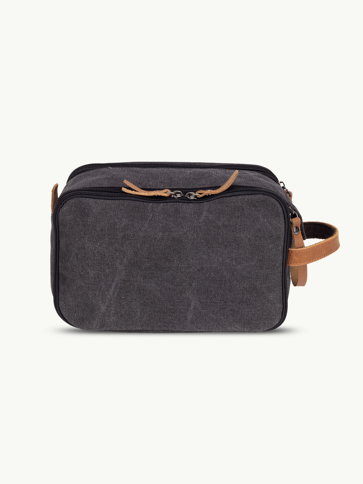 alpenleder jaipur vanity bag – vintage leren toilettas met ritsen en ophanghaak