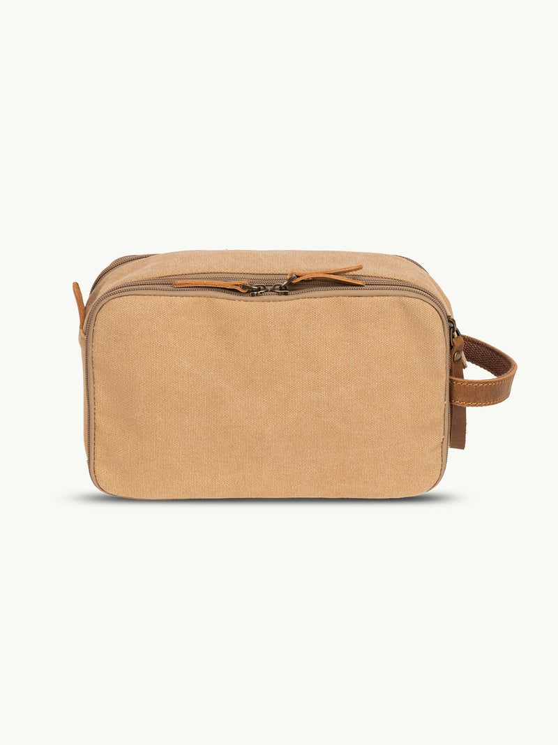 alpenleder jaipur vanity bag – vintage leren toilettas met ritsen en ophanghaak