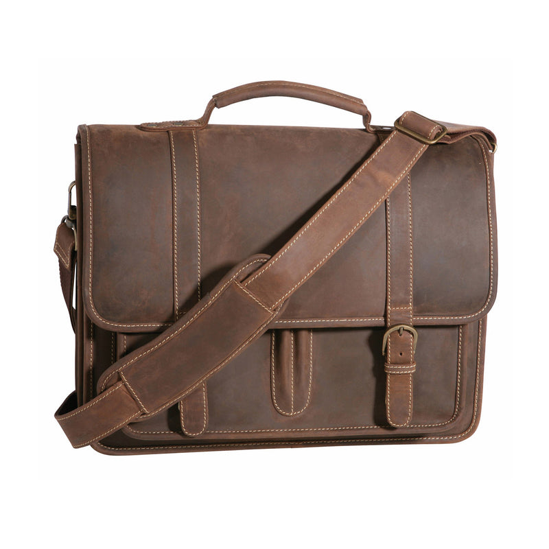 alpenleder briefcase ohio – klassieke aktetas van echt leer met vaksysteem