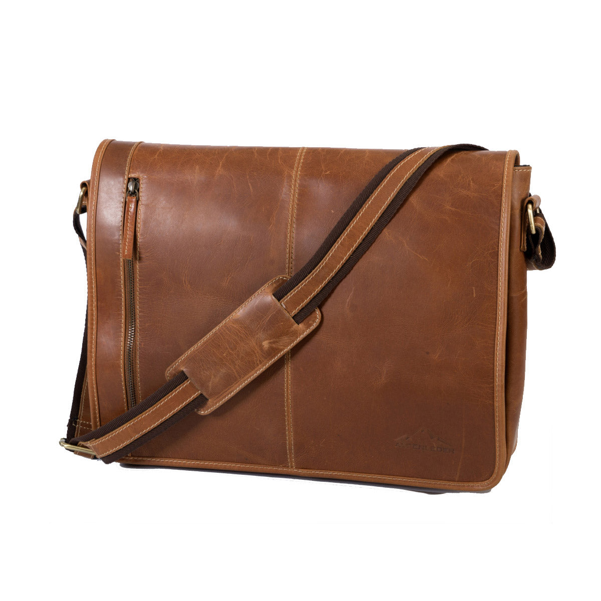 scippis messenger bag atlanta – stijlvolle schoudertas van canvas met leer