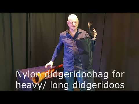 didgeridootas 180cm - gevoerde nylon didgeridoobag - zwart - bell ø 19cm  - opbergvak