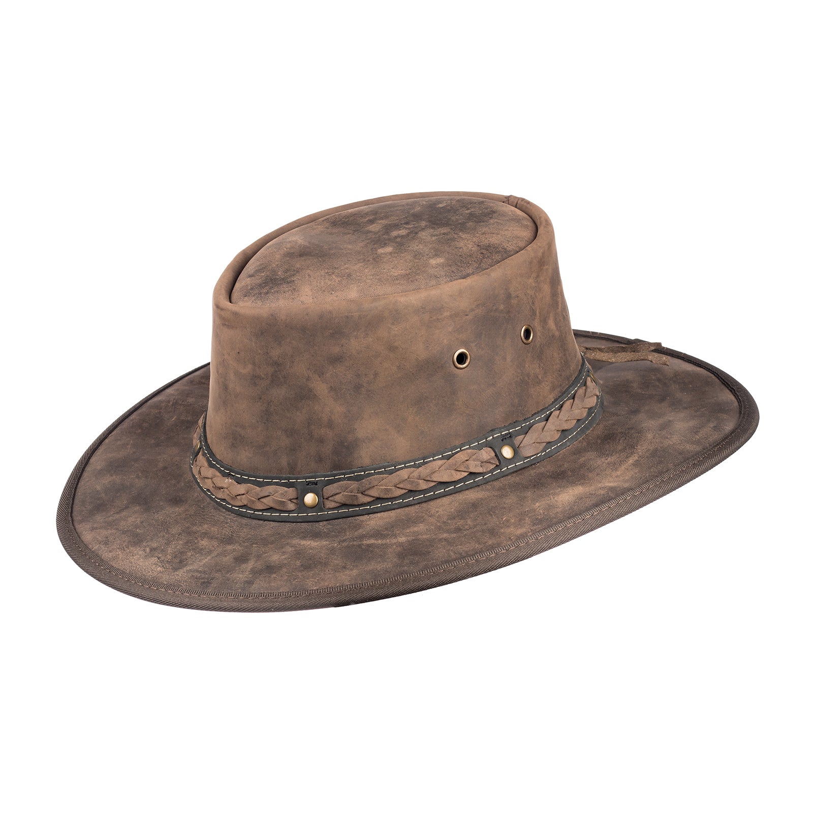 barmah squashy bronco hoed – robuuste vintage leren hoed voor buitenactiviteiten