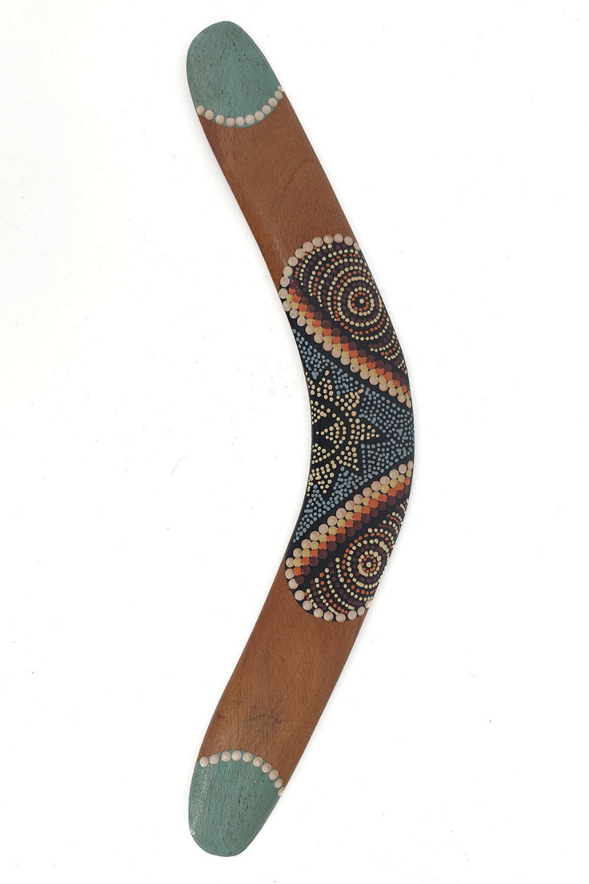 Boemerang Aussie – 40 cm Houten Boemerang met Dotpainting Design