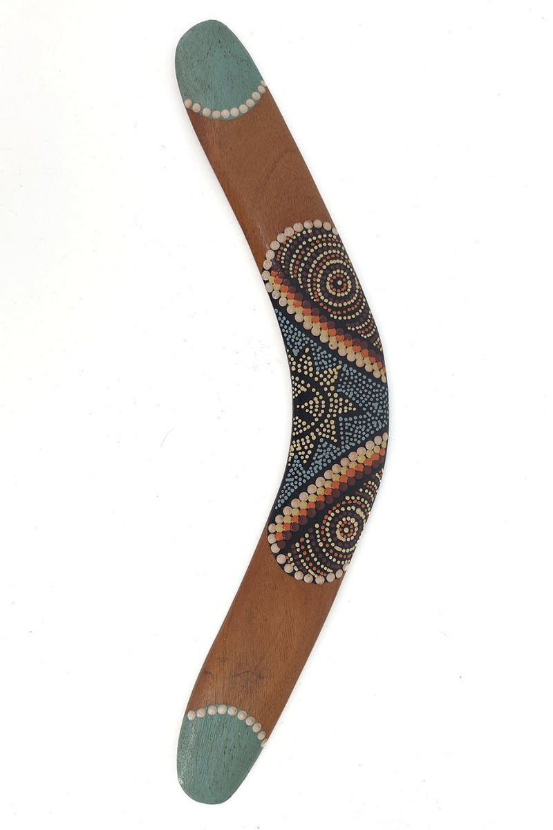 Boemerang Aussie – 40 cm Houten Boemerang met Dotpainting Design