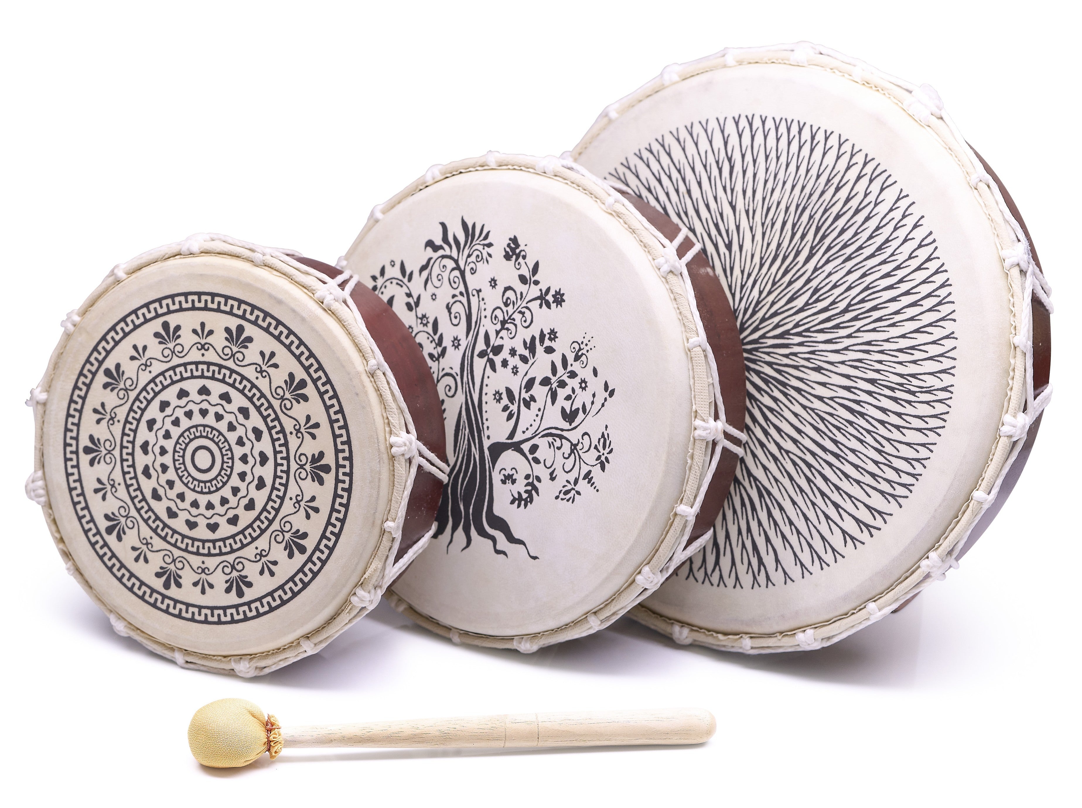 Handtrommel Set – 3 Maten (20/25/30cm) voor Ritme en Klankspel